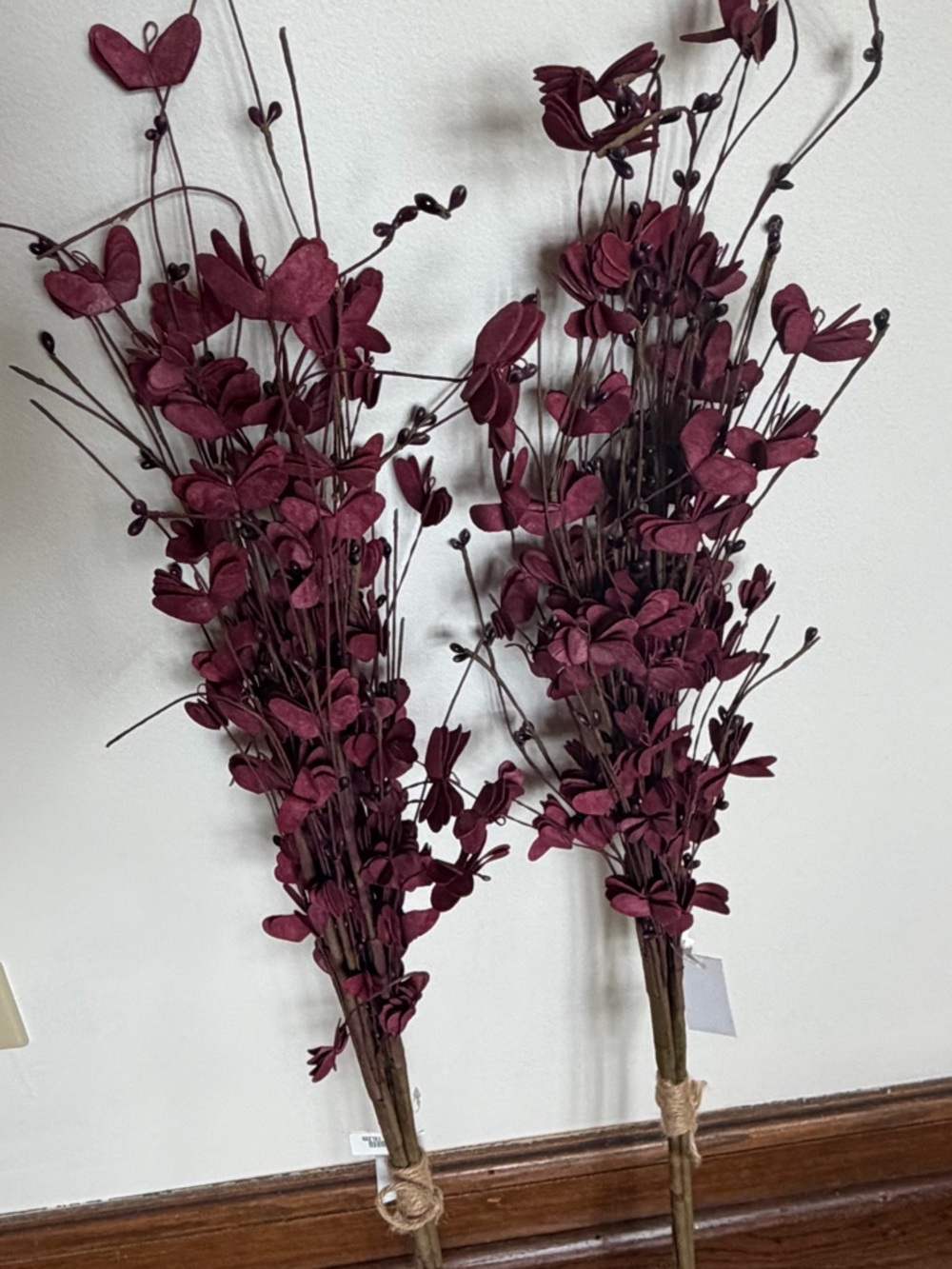 Lot of 7 (Seven) Decorative Floral Stems - Burgundy Branches - Home Accents - Picture 1 of 4